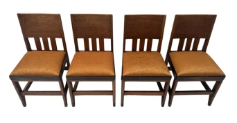 Four Art Deco Modernist Dining Room Chairs by Hendrik Wouda for Pander, 1924
